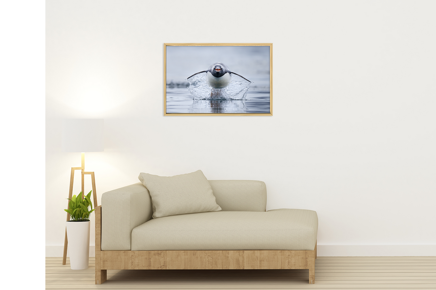 Acrylic Float Frame in white finish with Craig Parry ocean photography print